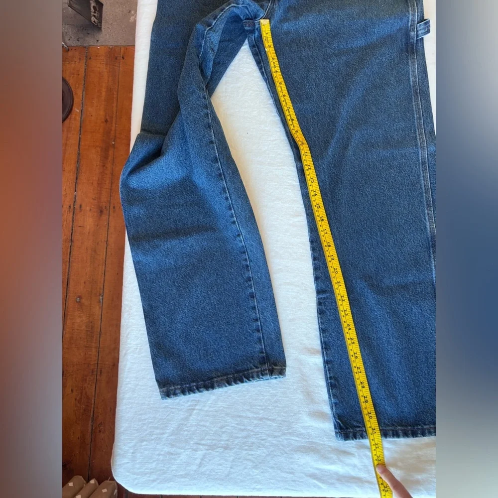 Men’s Vintage Rustler Blue Denim 100%Cotton Carpenter Jean Size 34x32 - Picture 11 of 14